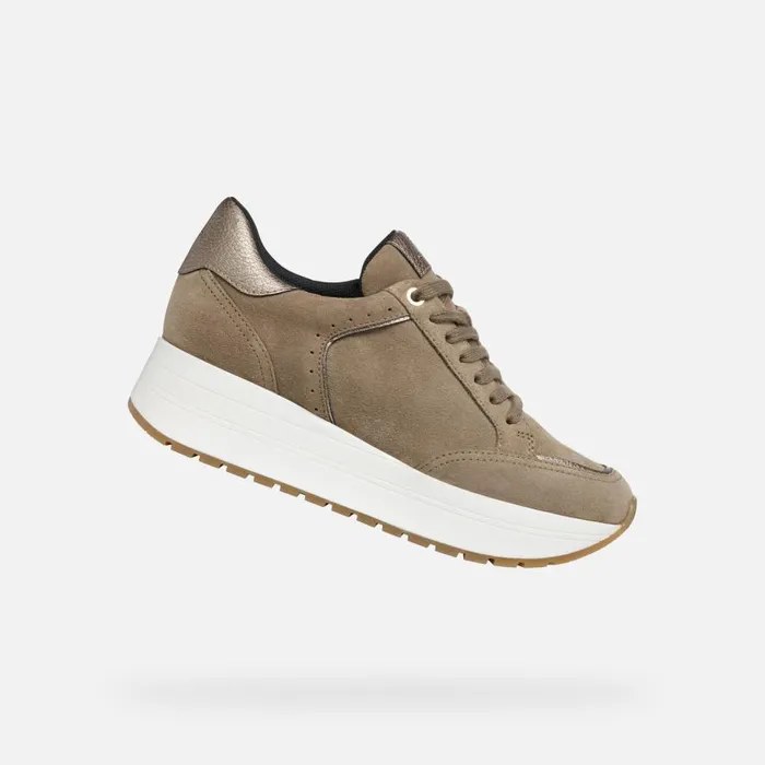 Geox Sneakers NEW KENCY WOMAN Taupe Low Top Sneakers Taupe 8211 Woman