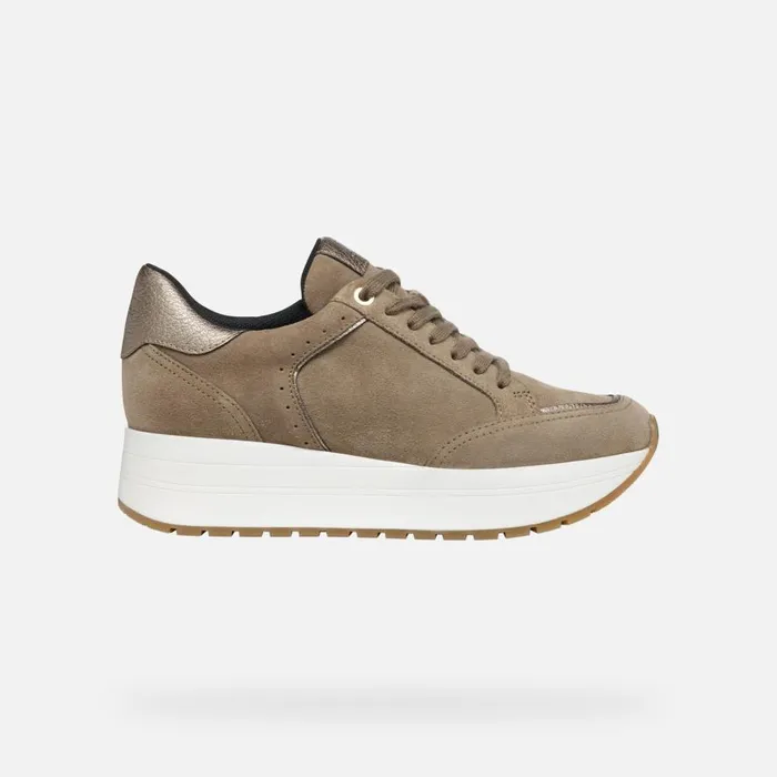 Geox Sneakers NEW KENCY WOMAN Taupe Low Top Sneakers Taupe 8211 Woman