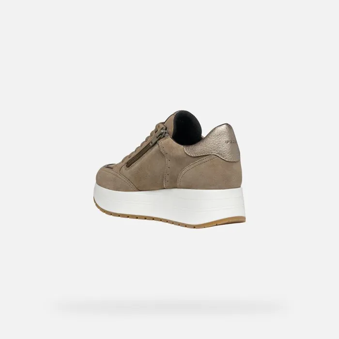 Geox Sneakers NEW KENCY WOMAN Taupe Low Top Sneakers Taupe 8211 Woman