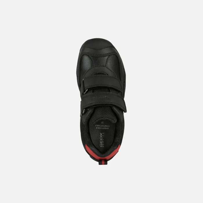 Geox Sneakers NEW SAVAGE A Velcro Shoes Black Junior Boy Geox Blackred 8211 Kids