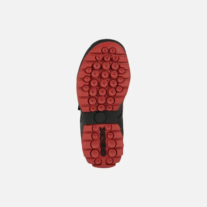 Geox Sneakers NEW SAVAGE A Velcro Shoes Black Junior Boy Geox Blackred 8211 Kids