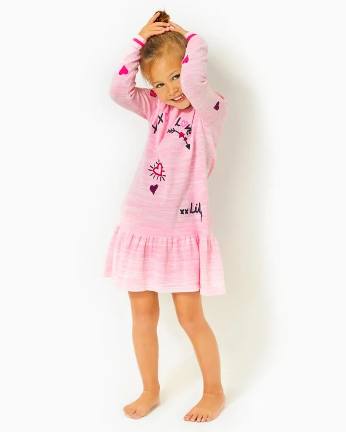 Girls Lilly Pulitzer Girls Dresses and Rompers Girls Hani Cotton Sweater Dress Heathered Peony Pink Valentine Embroidery Childrens Girls Lilly Pulitzer Girls Dresses and Rompers Girls Hani Cotton Sweater Dress Heathered Peony Pink Valentine Embroidery Childrens