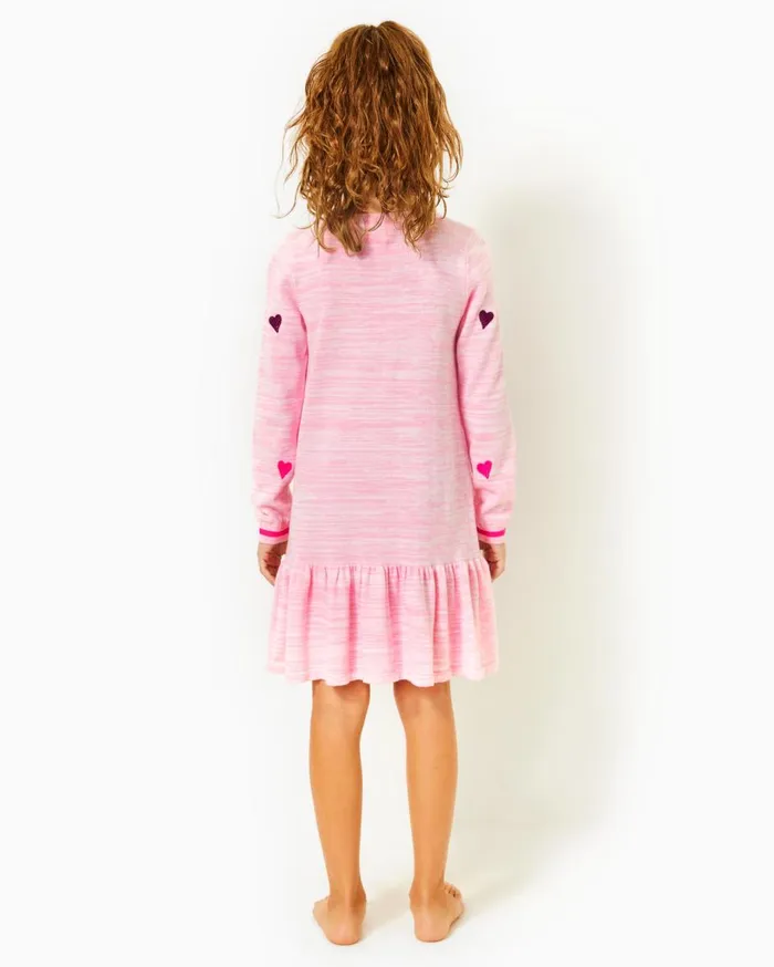 Girls Lilly Pulitzer Girls Dresses and Rompers Girls Hani Cotton Sweater Dress Heathered Peony Pink Valentine Embroidery Childrens Girls Lilly Pulitzer Girls Dresses and Rompers Girls Hani Cotton Sweater Dress Heathered Peony Pink Valentine Embroidery Childrens