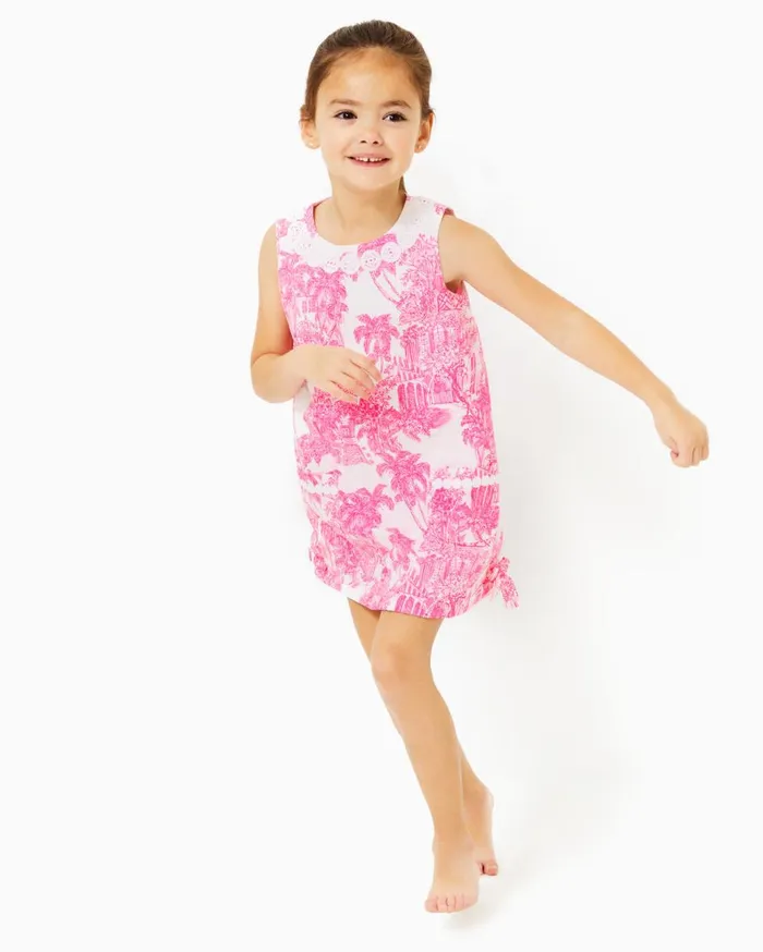 Girls Lilly Pulitzer Girls Dresses and Rompers Girls Little Lilly Classic Shift Dress Resort White Pb Anniversary Toile Girls Lilly Pulitzer Girls Dresses and Rompers Girls Little Lilly Classic Shift Dress Resort White Pb Anniversary Toile