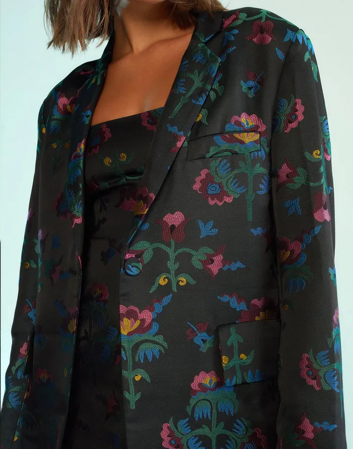 Harper Jacquard Blazer 8211 Blkmt Women Cynthia Rowley Tops