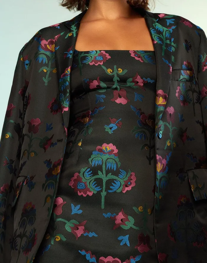 Harper Jacquard Blazer 8211 Blkmt Women Cynthia Rowley Tops