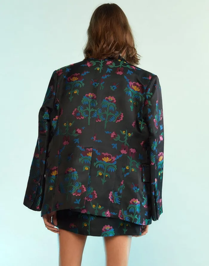 Harper Jacquard Blazer 8211 Blkmt Women Cynthia Rowley Tops