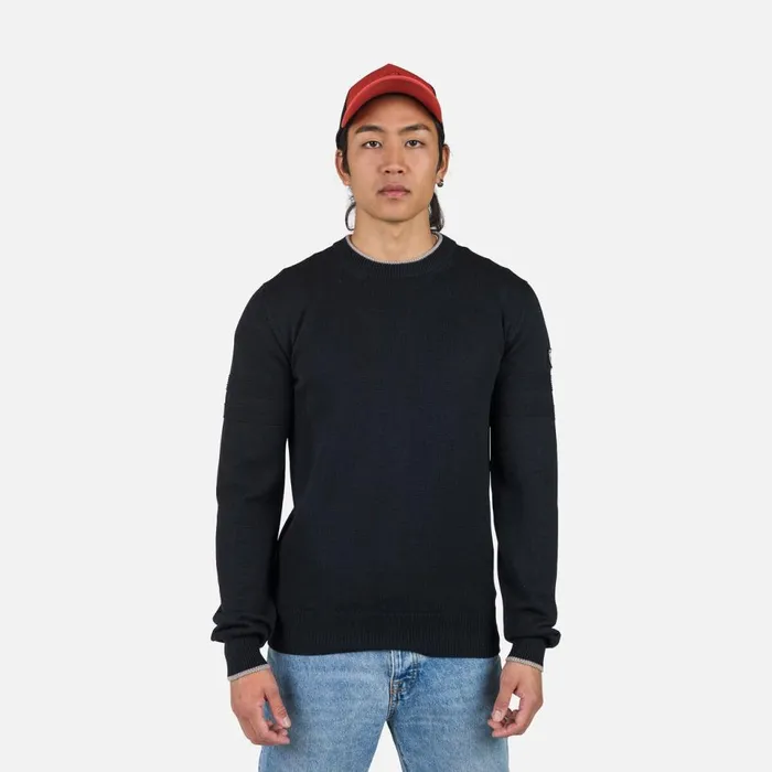 Herren Sweatshirts Und Pullover Rossignol Gestreifter Herrenstrickpullover Mit Rundhalsausschnitt Black200