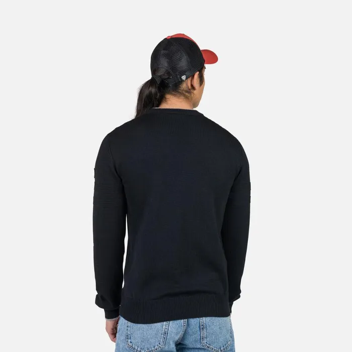 Herren Sweatshirts Und Pullover Rossignol Gestreifter Herrenstrickpullover Mit Rundhalsausschnitt Black200