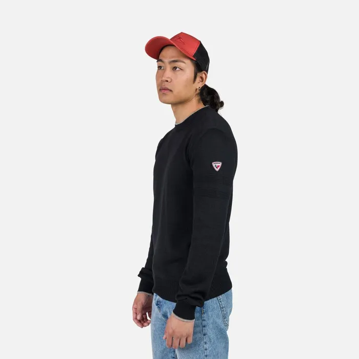 Herren Sweatshirts Und Pullover Rossignol Gestreifter Herrenstrickpullover Mit Rundhalsausschnitt Black200