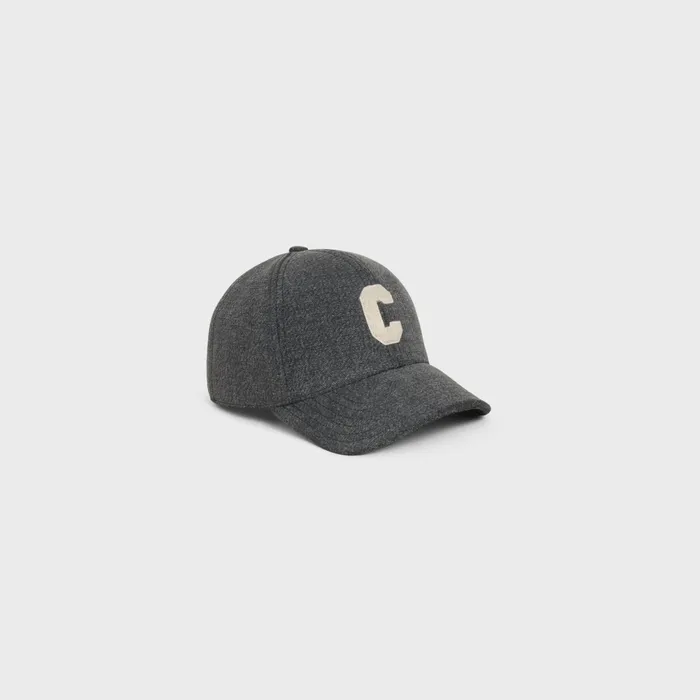 Initial Cap In Vintage Black Denim Vintage Black Men CELINE HATS AND SOFT ACCESSORIES Initial Cap In Vintage Black Denim Vintage Black Men CELINE HATS AND SOFT ACCESSORIES