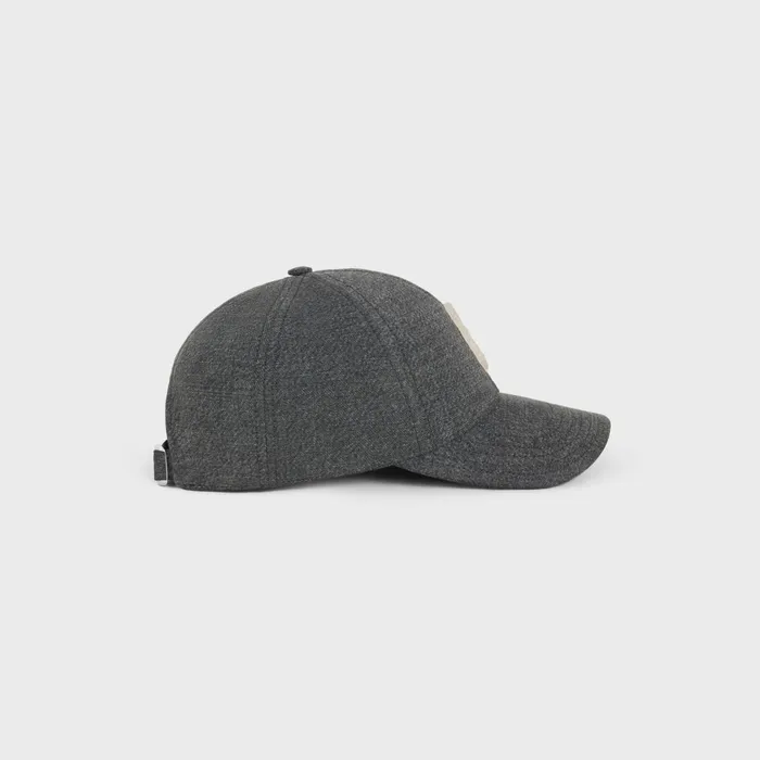 Initial Cap In Vintage Black Denim Vintage Black Men CELINE HATS AND SOFT ACCESSORIES
