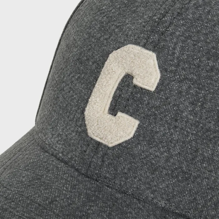 Initial Cap In Vintage Black Denim Vintage Black Men CELINE HATS AND SOFT ACCESSORIES