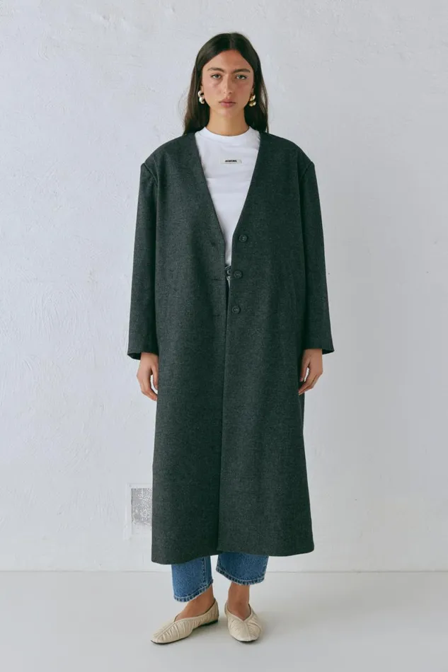 JacketsCoats Women VRG GRL Vale Trench Coat Charcoal JacketsCoats Women VRG GRL Vale Trench Coat Charcoal