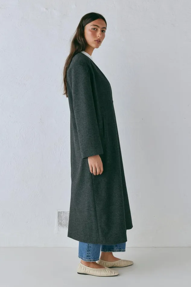 JacketsCoats Women VRG GRL Vale Trench Coat Charcoal JacketsCoats Women VRG GRL Vale Trench Coat Charcoal