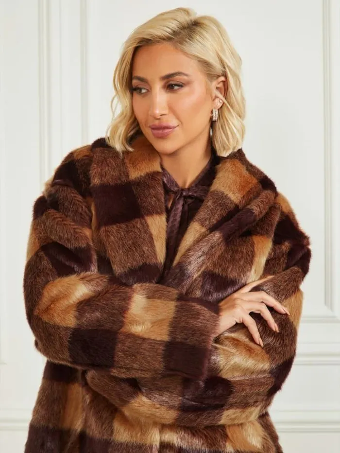 Jackets Women Marciano Rochelle Coat Camel And Dark Bourbon Bi Jackets Women Marciano Rochelle Coat Camel And Dark Bourbon Bi