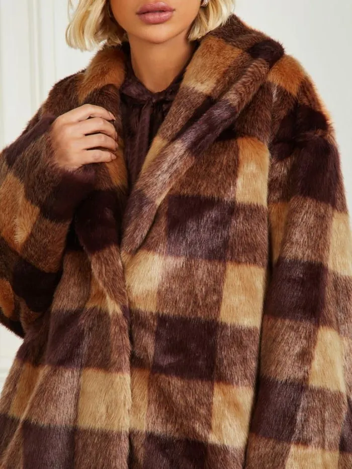 Jackets Women Marciano Rochelle Coat Camel And Dark Bourbon Bi Jackets Women Marciano Rochelle Coat Camel And Dark Bourbon Bi