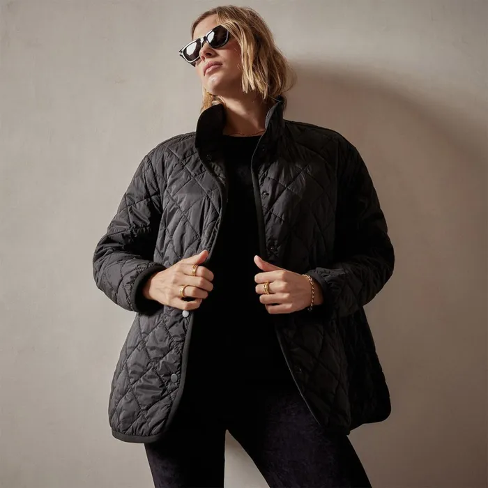 James Perse JacketsOuterwear Diamond Quilted Jacket Black 8211 Women