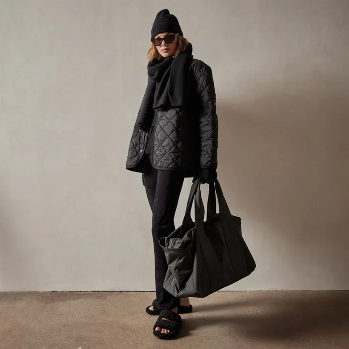 James Perse JacketsOuterwear Diamond Quilted Jacket Black 8211 Women