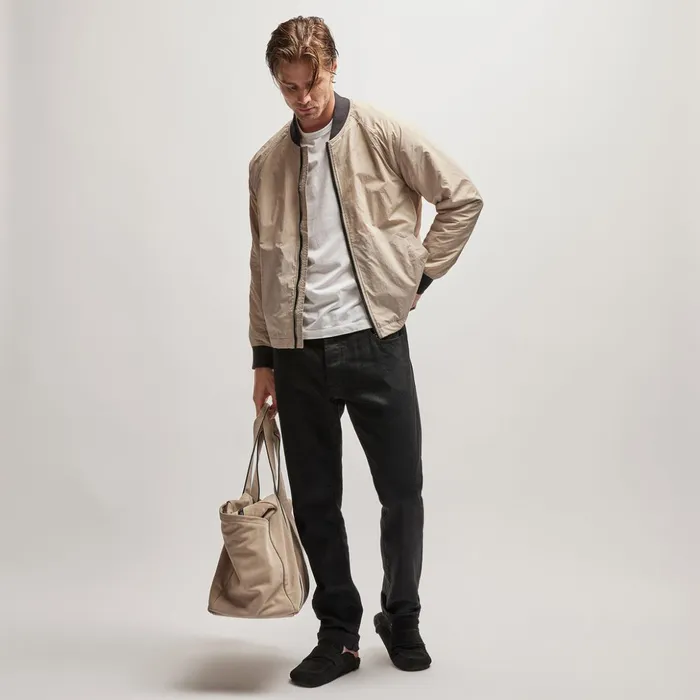 James Perse JacketsOuterwear Nylon Bomber Jacket Lined Toast 8211 Men