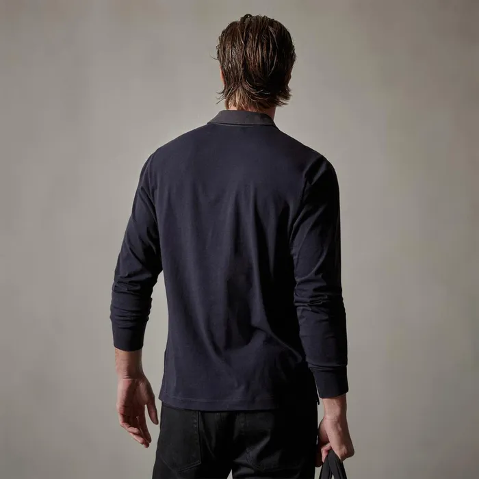 James Perse PolosNovelty Tops Clean Finish Jersey Contrast Polo French Navymagma 8211 Men