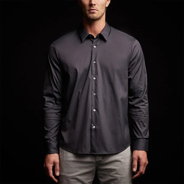 James Perse Shirting Matte Stretch Poplin Dress Shirt Navy 8211 Men
