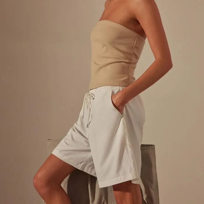 James Perse Shorts Matte Satin Wide Leg Short White 8211 Women