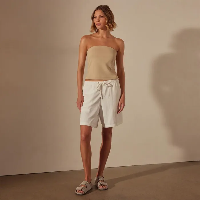 James Perse Shorts Matte Satin Wide Leg Short White 8211 Women