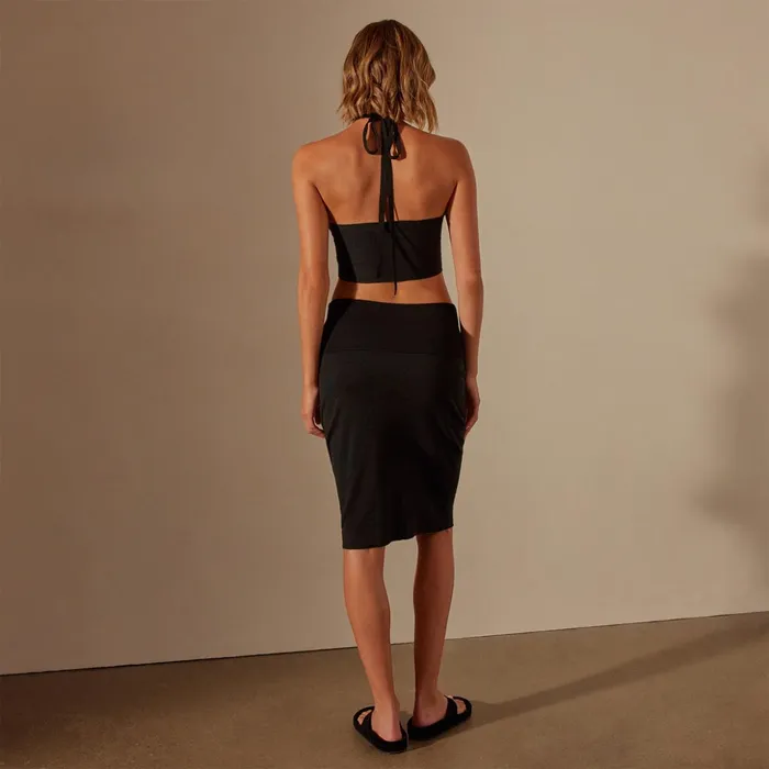 James Perse Skirts Stretch Linen Double Skirt Black 8211 Women