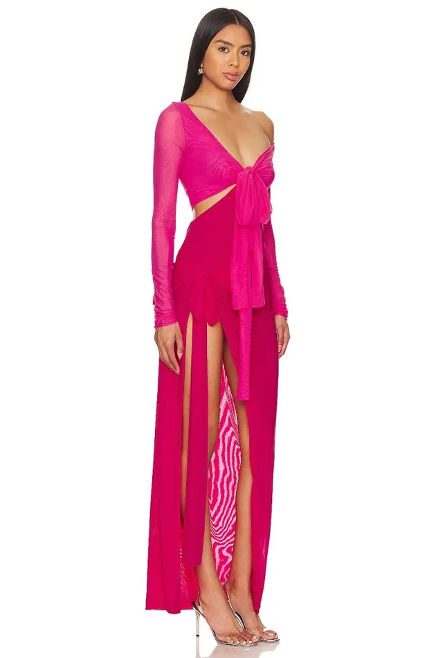 Jayleen Asymmetric Dress Pink Multi Women Lovers and Friends Dresses