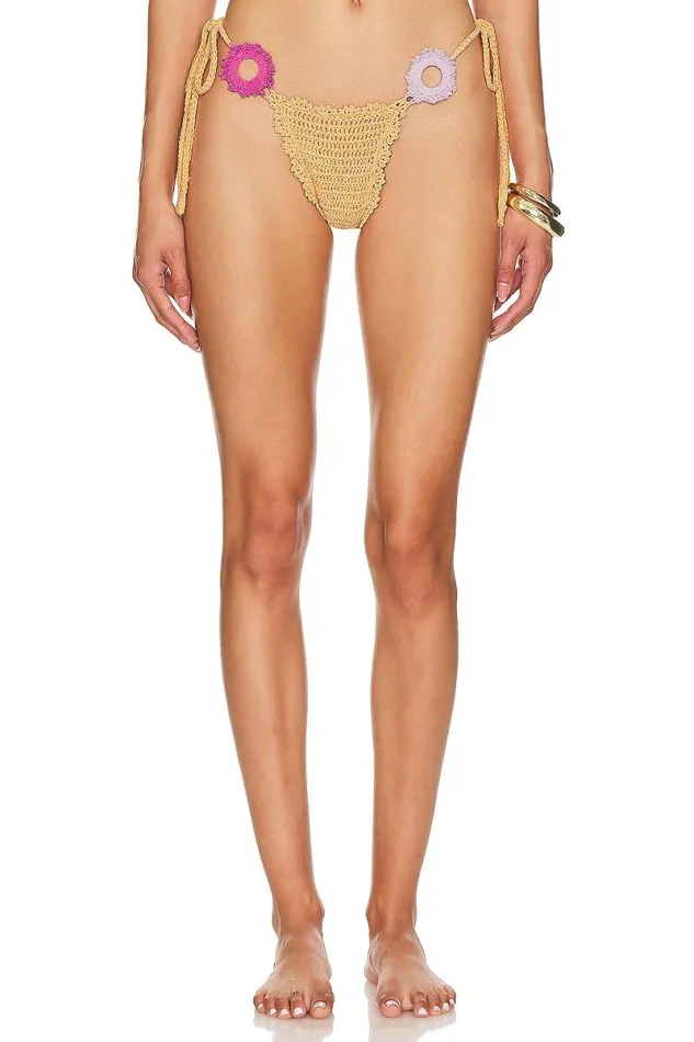 Jinny Crochet Bikini Bottom Peach Multi Women Lovers and Friends Swimsuits and CoverUps Jinny Crochet Bikini Bottom Peach Multi Women Lovers and Friends Swimsuits and CoverUps