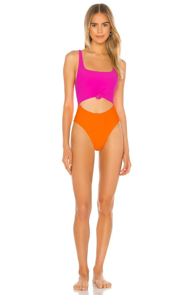 Jojo One Piece Pink and Orange Women Lovers and Friends Swimsuits and CoverUps Jojo One Piece Pink and Orange Women Lovers and Friends Swimsuits and CoverUps