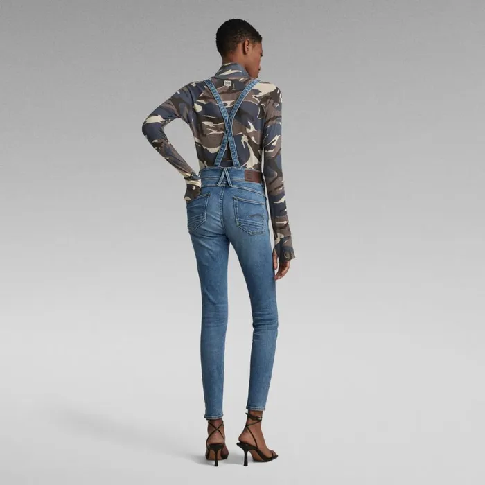 Jumpsuits Women GStar RAW Lynn High Waist Skinny Overall Sun Faded Blue