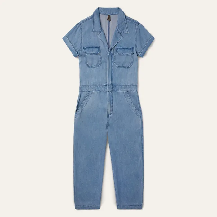 Jumpsuits Women Stetson Notch Collar Jumpsuit Blue