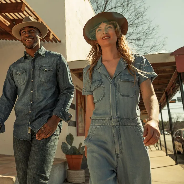 Jumpsuits Women Stetson Notch Collar Jumpsuit Blue