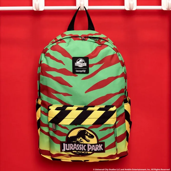 Jurassic Park Tour Vehicle Print Nylon FullSize Backpack Unisex Loungefly Bags and Wallets