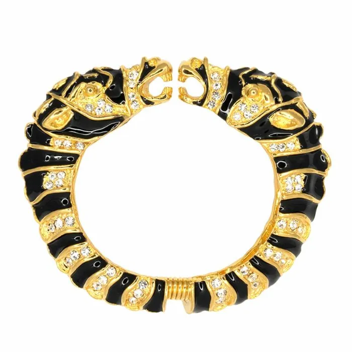 Kenneth Jay Lane Dark Color Bracelets Women Black and Gold Zebra Head Bracelet Kenneth Jay Lane Dark Color Bracelets Women Black and Gold Zebra Head Bracelet