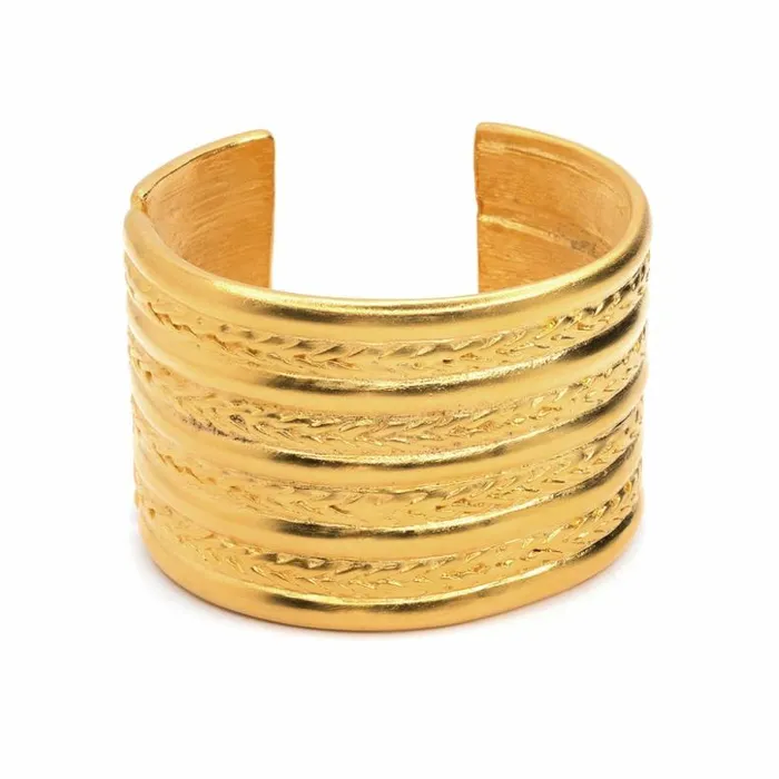 Kenneth Jay Lane Metallic Finish Bracelets Women Jackie Onassis Gold Cuff