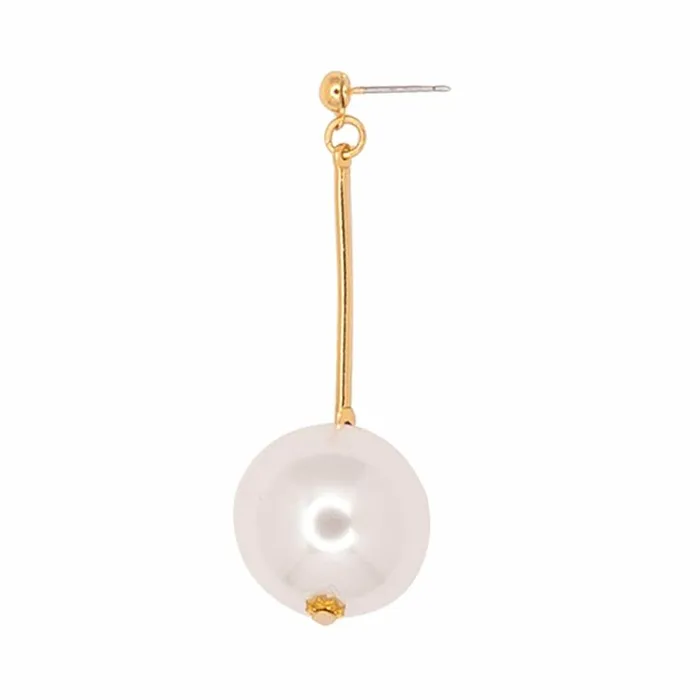 Kenneth Jay Lane Metallic Finish Earrings Women Large Pearl Drop Earrings