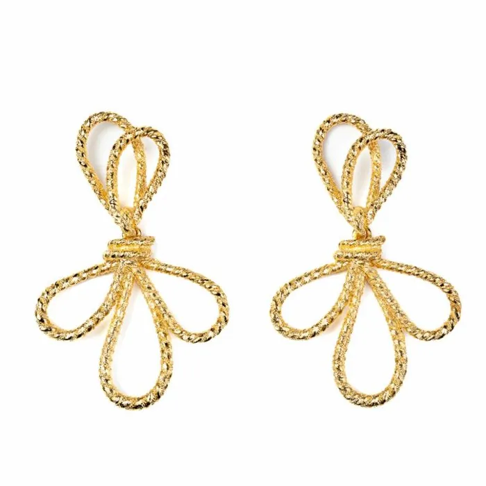 Kenneth Jay Lane Metallic Finish Earrings Women Satin Gold Bow Clip On Earrings Kenneth Jay Lane Metallic Finish Earrings Women Satin Gold Bow Clip On Earrings