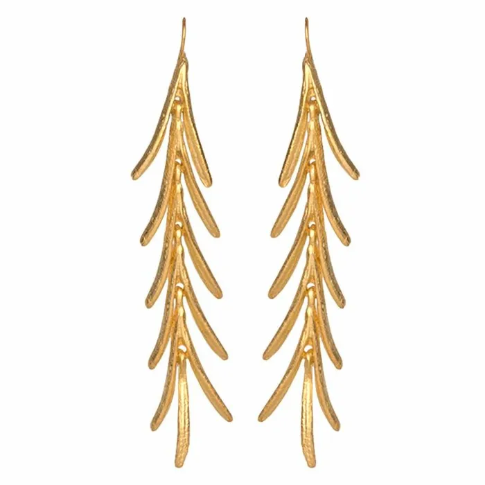 Kenneth Jay Lane Metallic Finish Earrings Women Satin Gold Leaves Drop Fishhook Pierced Earrings Kenneth Jay Lane Metallic Finish Earrings Women Satin Gold Leaves Drop Fishhook Pierced Earrings