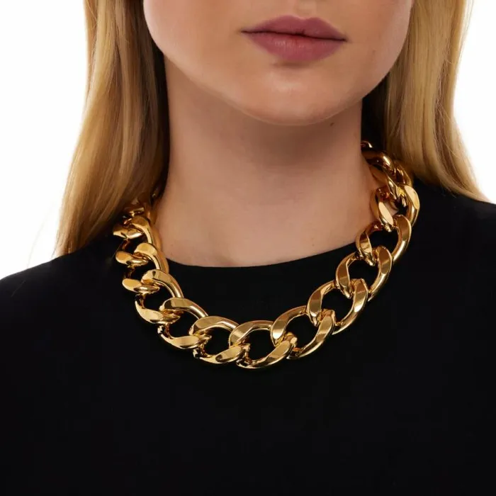 Kenneth Jay Lane Metallic Finish Necklaces Women Large Link Gold Chain Necklace Kenneth Jay Lane Metallic Finish Necklaces Women Large Link Gold Chain Necklace