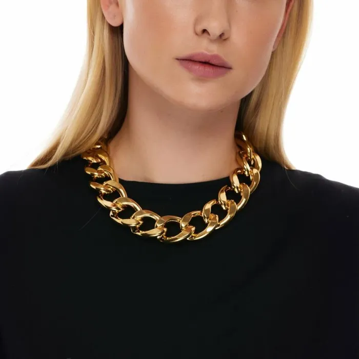 Kenneth Jay Lane Metallic Finish Necklaces Women Large Link Gold Chain Necklace Kenneth Jay Lane Metallic Finish Necklaces Women Large Link Gold Chain Necklace