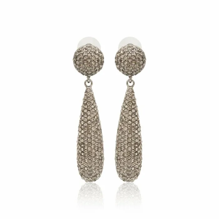 Kenneth Jay Lane Pearl Earrings Women Black Diamond Pave Earrings