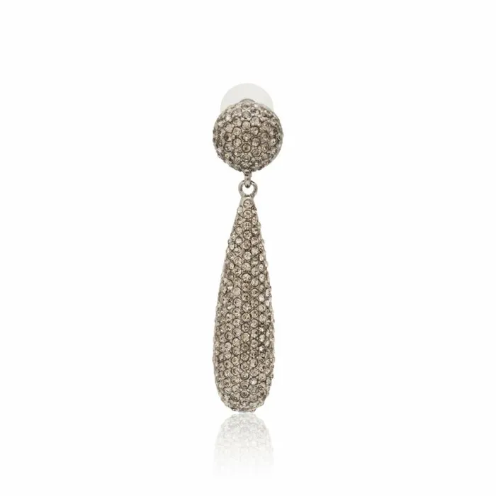 Kenneth Jay Lane Pearl Earrings Women Black Diamond Pave Earrings