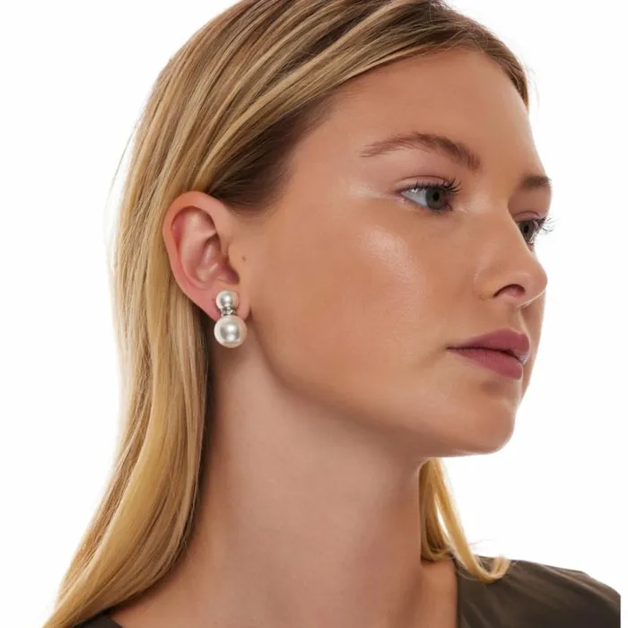 Kenneth Jay Lane Pearl Earrings Women Double White Pearl Clip Earrings Kenneth Jay Lane Pearl Earrings Women Double White Pearl Clip Earrings