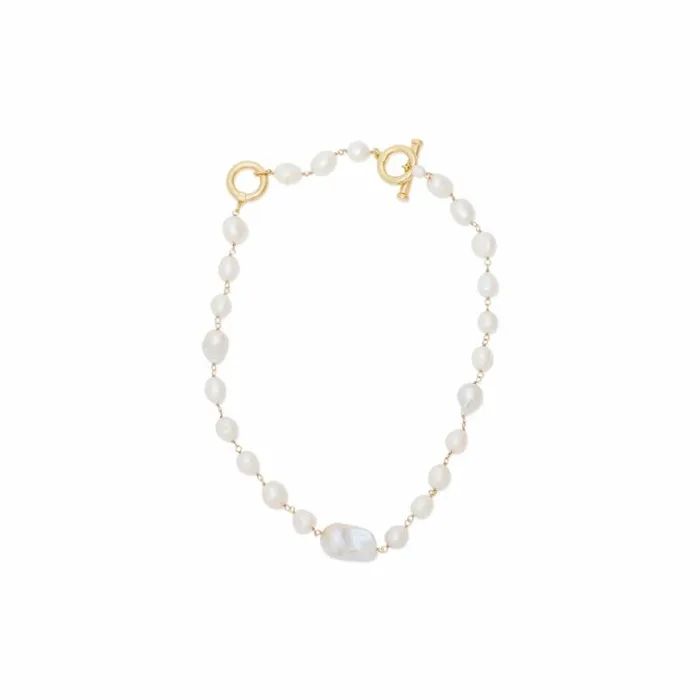 Kenneth Jay Lane Pearl Necklaces Women Freshwater Pearl and Gold Necklace