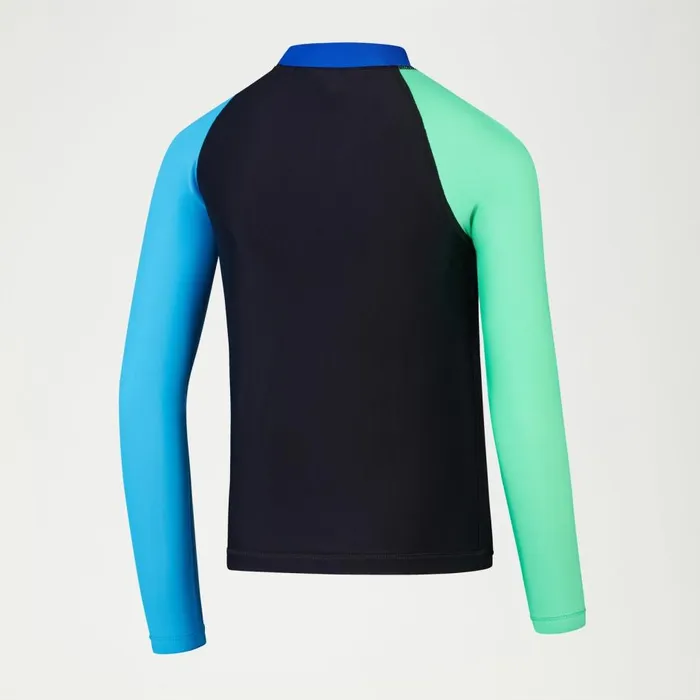 Kids Boy039s Swimwear Speedo Boys Colourblock Rash Top and Jammer SetBlackGreenBlue Kids Boy039s Swimwear Speedo Boys Colourblock Rash Top and Jammer SetBlackGreenBlue