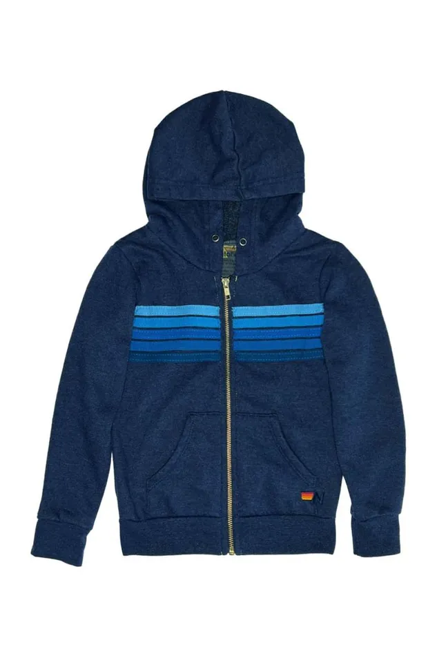 Kids Hoodies Aviator Nation 5 Stripe Hoodie 8211 Navy Blue Stripes