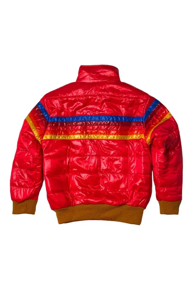 Kids Outerwear Aviator Nation 5 Stripe Traveler Jacket 8211 Cherry Glossy